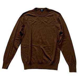 Men's Lightweight 100% Wool Crewneck Long Sleeve Sweater Size Medium